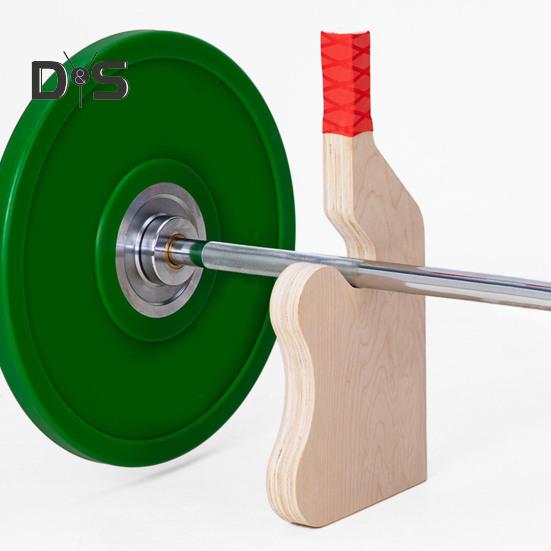 Деревянная стойка для штанги для становой тяги с нескользящей ручкой для домашнего спортзала для тяжелой атлетики, гриф для загрузки и выгрузки весовых пластин, сменный держатель