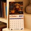 Настенный календарь 2027 «Корова Хайленд» Смешной календарь, Милое сельскохозяйственное животное 12 месяцев Офисный подвесной Шотландский планировщик для деревенского домашнего декора Искусство Гостиная