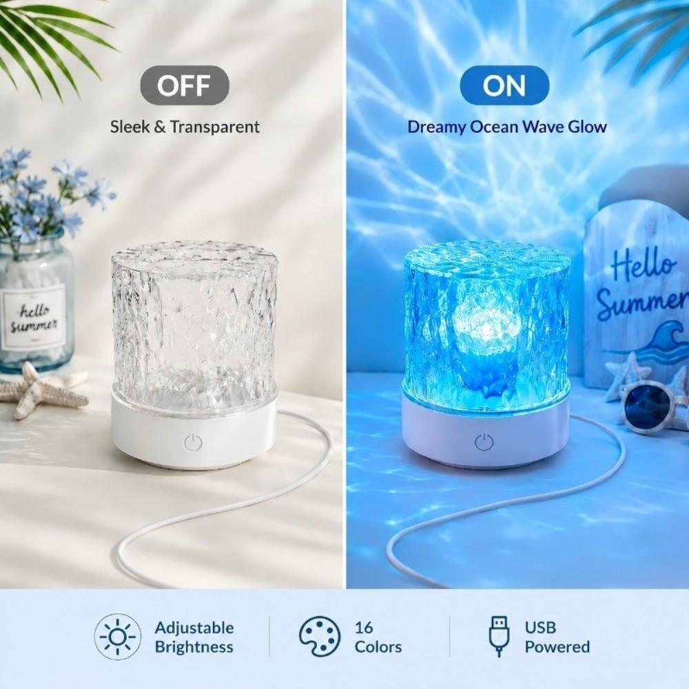 Christmas Water Ripple Projection Light Halloween Night Light LED Desk Light Lamp Desktop