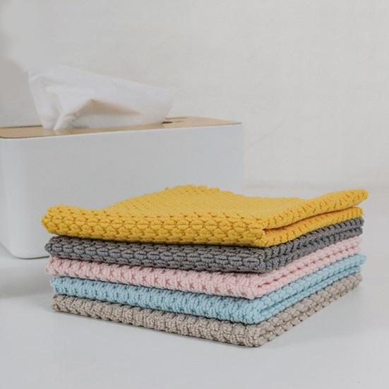5Pcs Microfiber Dishcloths Absorbent Rag Kitchen for Washing Dishes Cleaning Cloth Textured Reusable Wiping Glassware