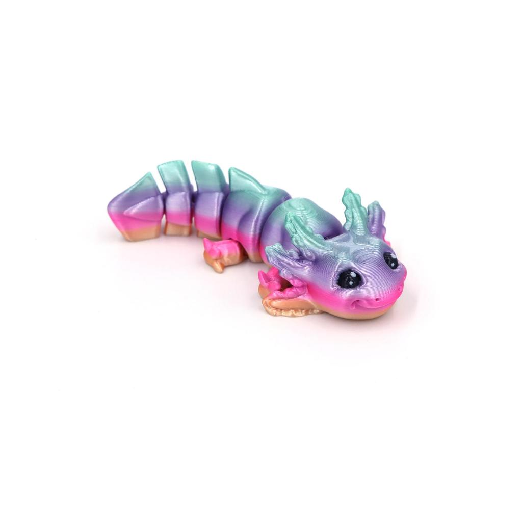 Шарнирная игрушка-аксолотль - 3D-печатная улыбающаяся модель