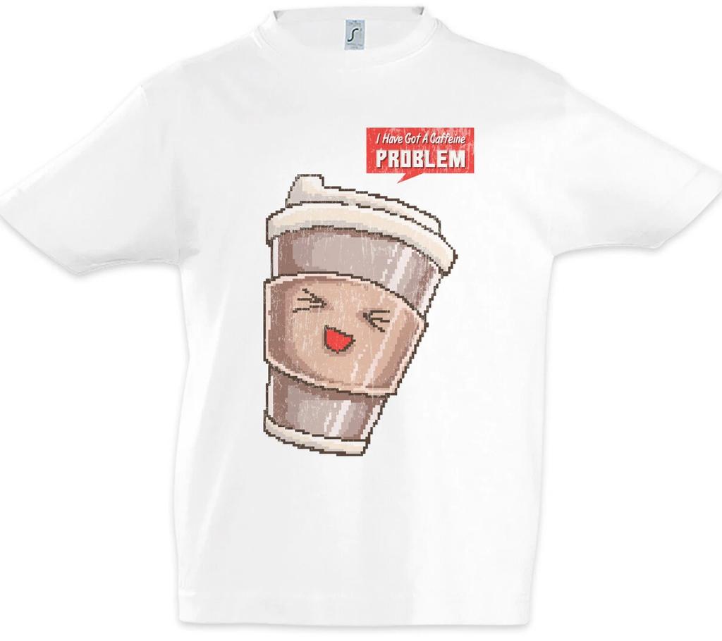 Caffeine Problem Kids Boys kids boys T-Shirt Pixel Retro Geek Nerd Fun Coffee Caffeine
