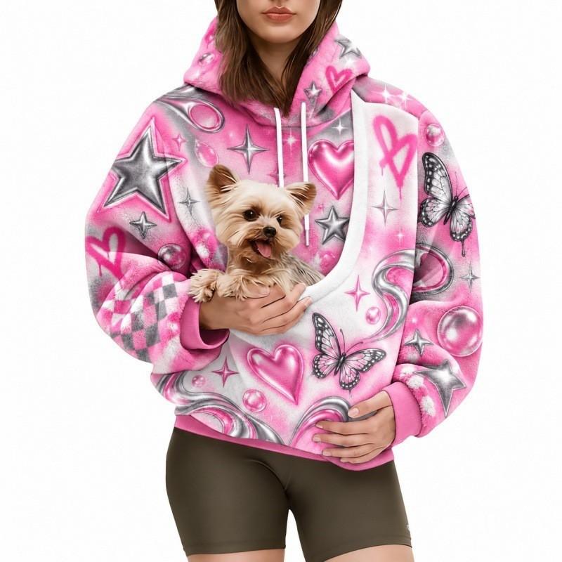 2026 Womens Halloween Print Oversized Hoodie Fall Winter Loose Fit Sweatshirt