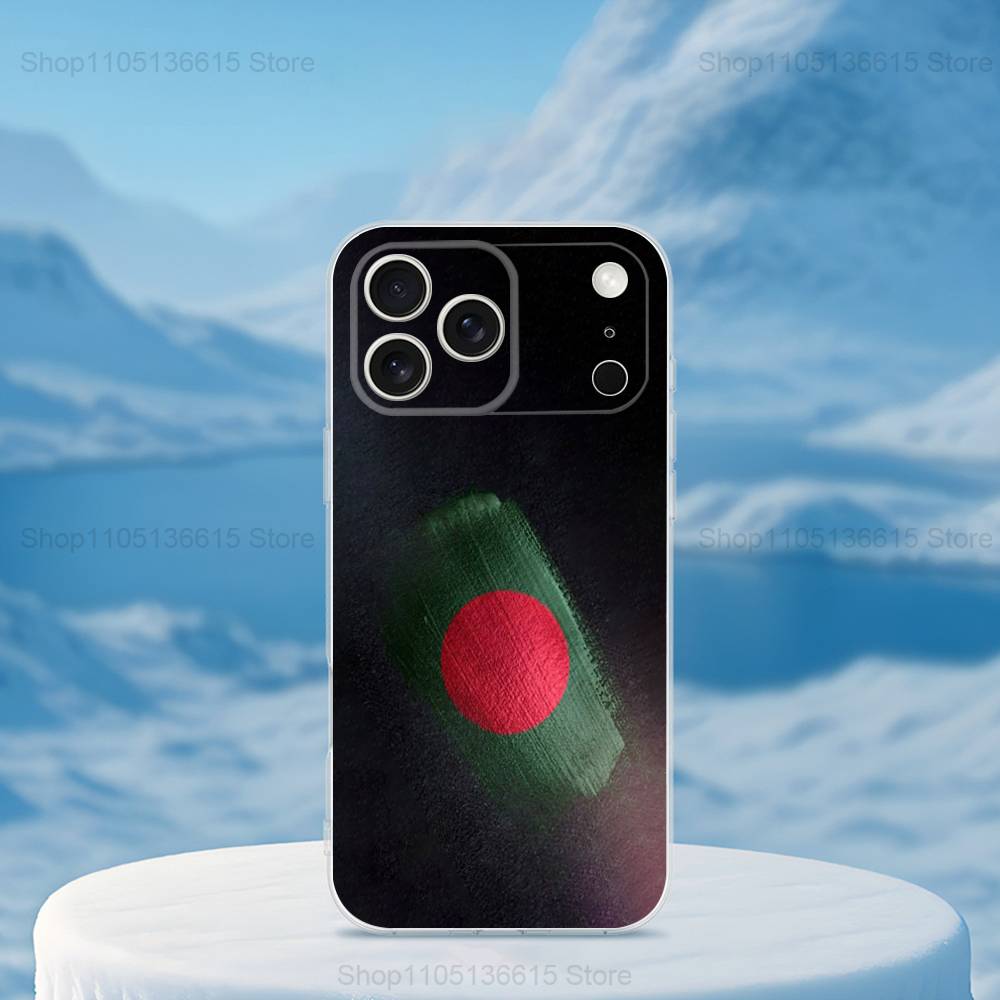 Flag Bangladesh Art Phone Case For iPhone,14,13,12,15,Pro,Max,Plus,11,17,16,X,XS,XR,SE,Mini Transparent Soft Cover