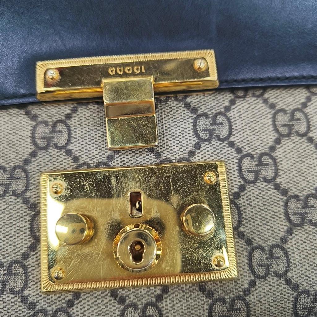 [Pre-Owned] Padlock Moonlight Treasure Box Series Metal Lock Logo Canvas And Leather Crossbody Bag Small - Very Good #1IYDNVP
