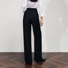 Casual and free suit with floor length pants for women, simple three-dimensional cut, casual wide leg pants for women