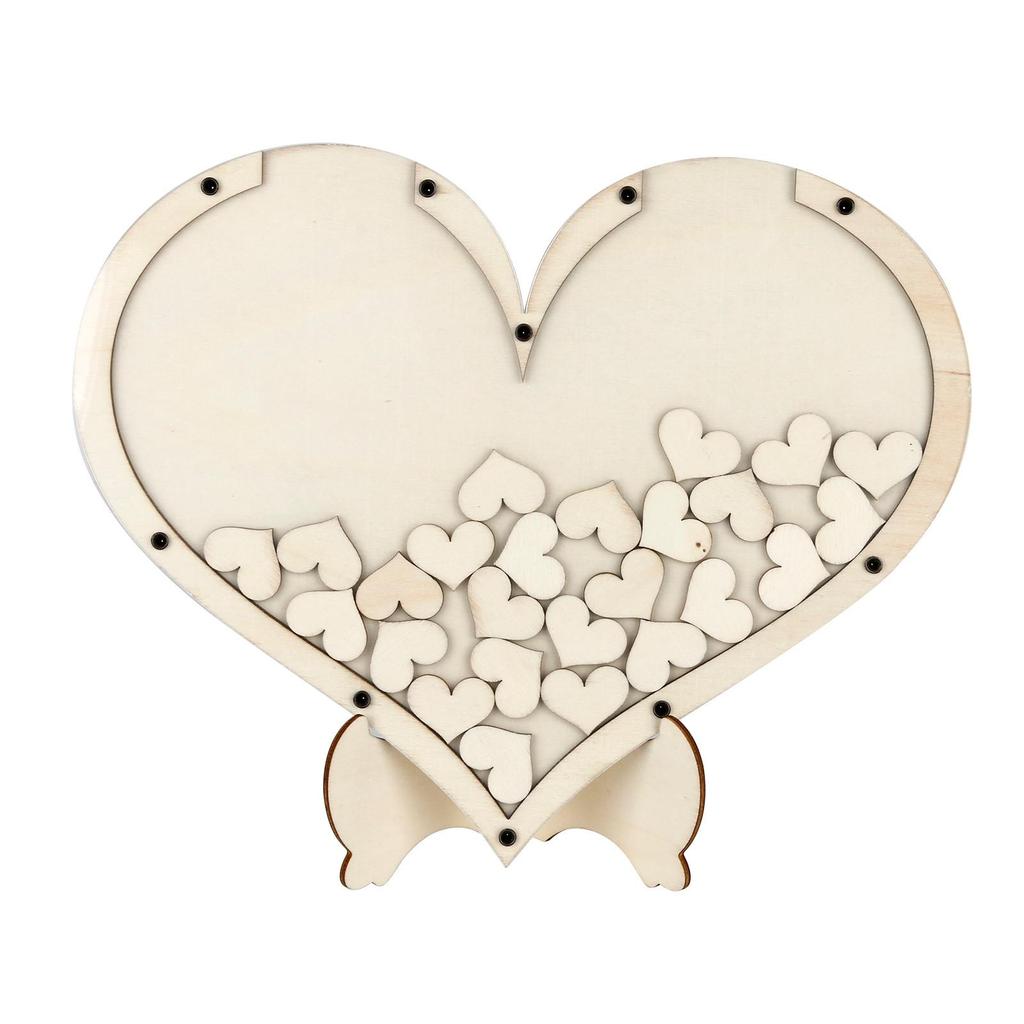 Wedding Guest Book Personalized Wooden Hearts Rustic Wedding Decorations