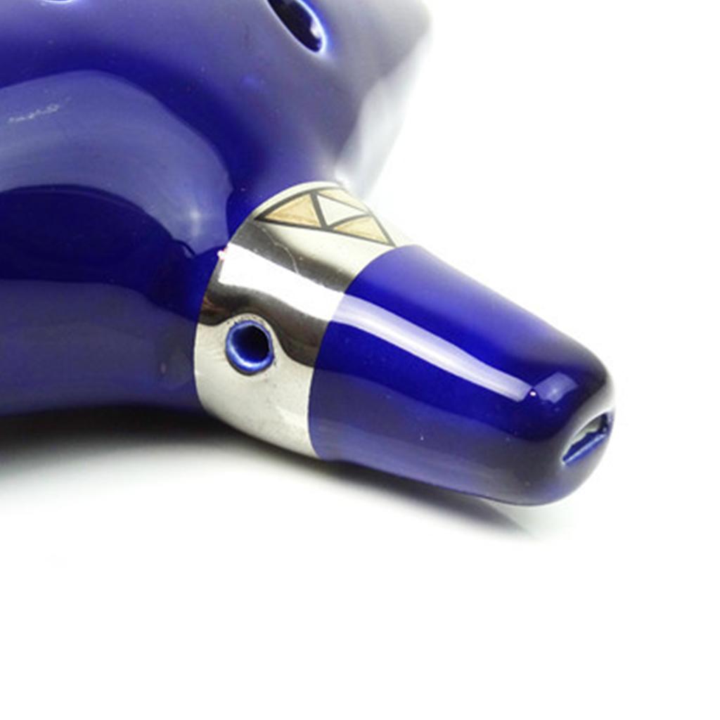 Фарфоровая окарина Alto C с 12 отверстиями и держателем в подарочной коробке, мини-духовой инструмент для начинающих