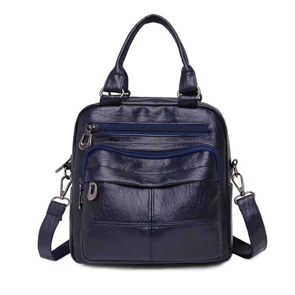 Повседневная женская многофункциональная сумка-мессенджер, модная мягкая искусственная кожа, дизайнерские женские рюкзаки для школы, подростков, дорожный рюкзак
