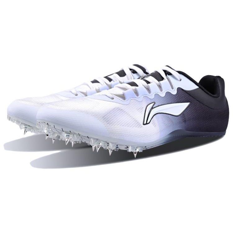 Li-Ning Удобные профессиональные амортизирующие нескользящие прочные низкие кроссовки для бега унисекс белые черные LJJQ211-1