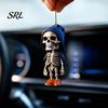 Gothic Style Vehicle Decoration 2Pcs Hoodie Skeleton Ornaments, 2D Flat Acrylic Pendants, Backpack Pendant And Keychain Charm Hanging Ornaments