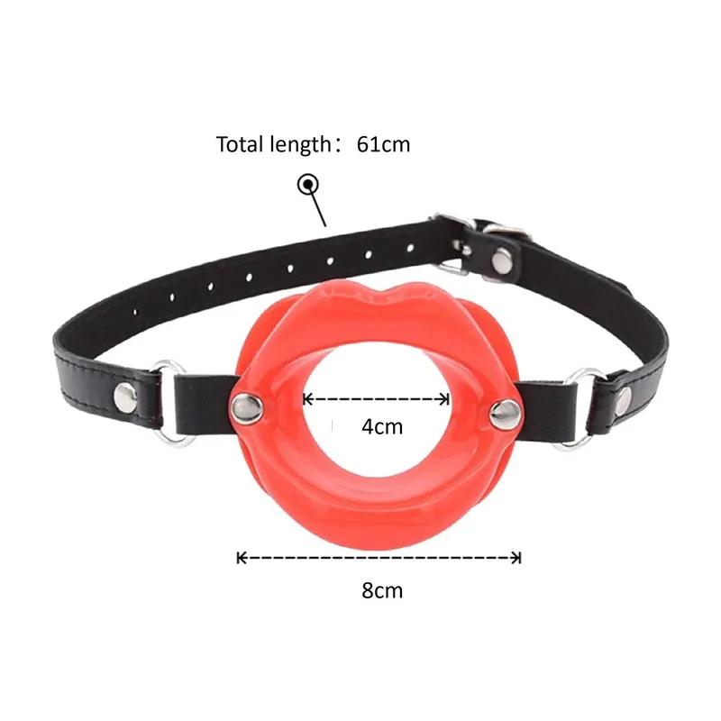 Discreet Silicone O Ring Mouth Gag, Lips Shape Open Mouth Restraint for BDSM Couples, Soft Bondage Adult Sex Toy