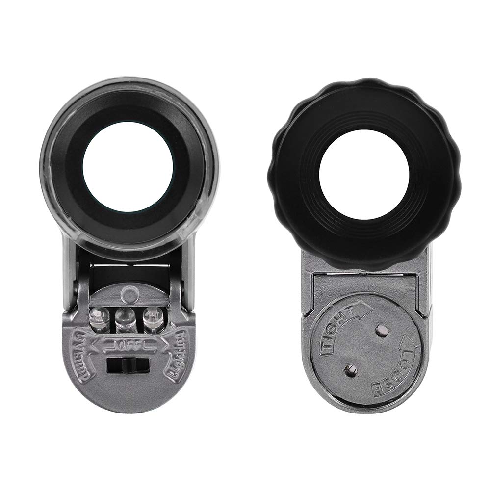 Loupe Mini Magnifier 50x Magnification Microscope High Magnification Magnifier with LED Light UV Light for Banknote Gem Tea Leaf Textile Integrated