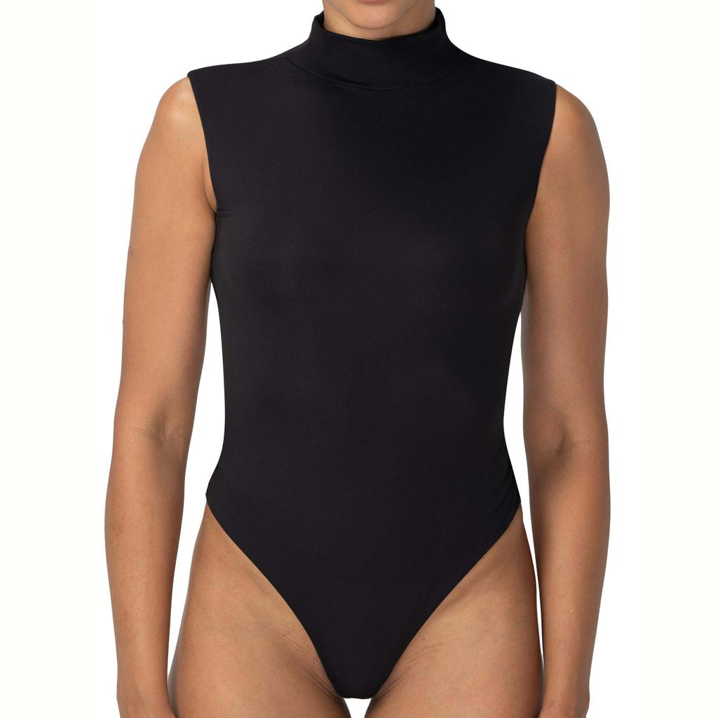 Боди без рукавов с имитацией водолазки, сексуальные топы с высоким воротом, трико с острыми краями