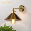 Vintage Wall Lamp With Switch Golden Color Wall Sconce For Bedroom Living Room Corridor E27 Luxury Gold Wall Light Retro Fixture