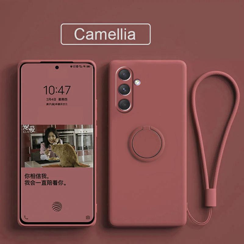 Case for Samsung Galaxy A54 5G Liquid Silicone Ring Holder Soft Phone Cover for Samsung Galaxy A54 5G Shockproof Back Fundas
