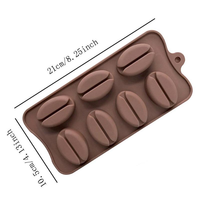 Силиконовая форма для шоколада в виде кофейных зерен, 7 полостей, для выпечки, украшения торта