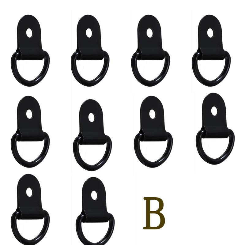 10pcs Stainless Steel D Shape Pull Hook Tie Down Anchors Ring Iron Cargo Tie Down Ring for Truck Trailers Boats Accessories