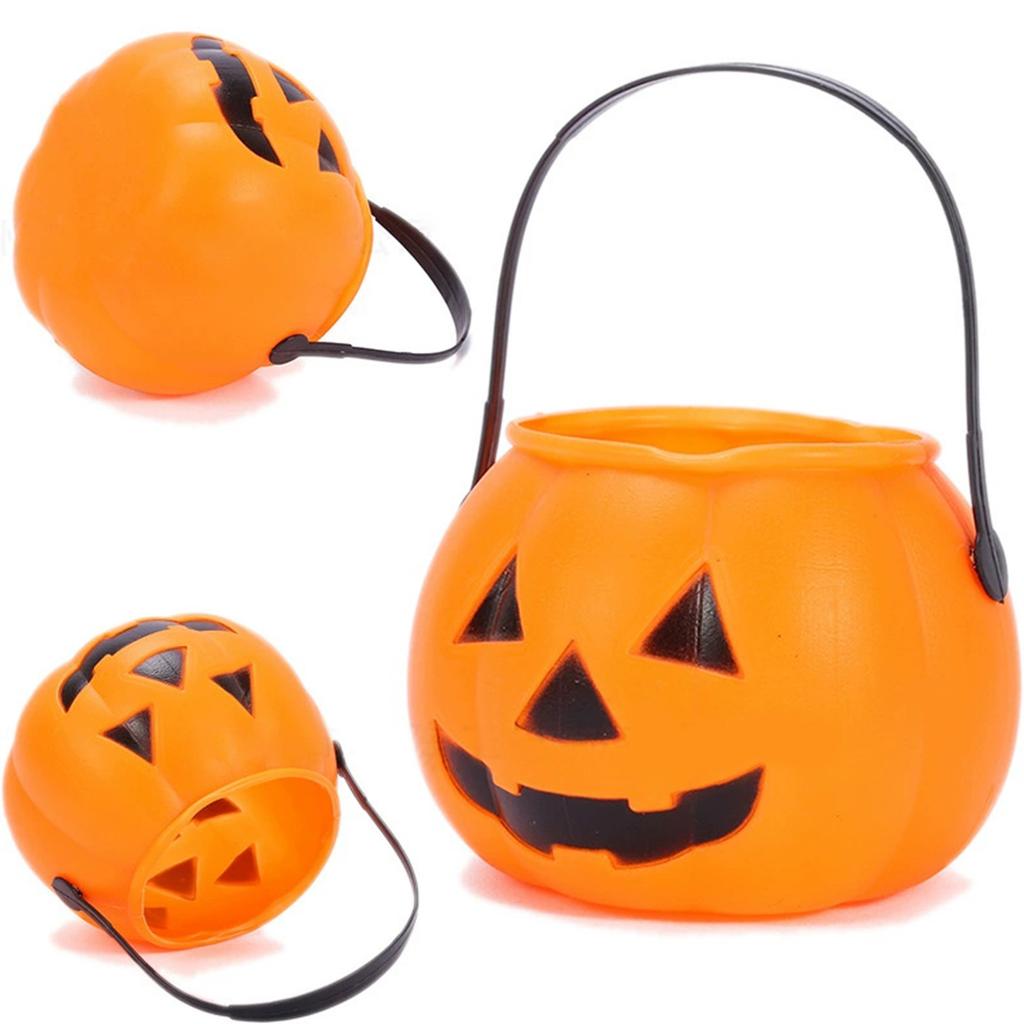 1 Pcs Halloween Portable Box Children Trick Or Candy Pail Holder (Orange),Halloween Decorations