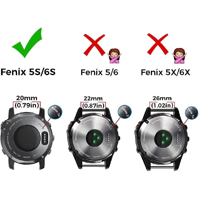 NotoCity Compatible with Fenix 6S Pro watchbans for Fenix 6S/Fenix 7S/Fenix 5S / 5S Plus/D2 Delta S Smartwatch (White-black)