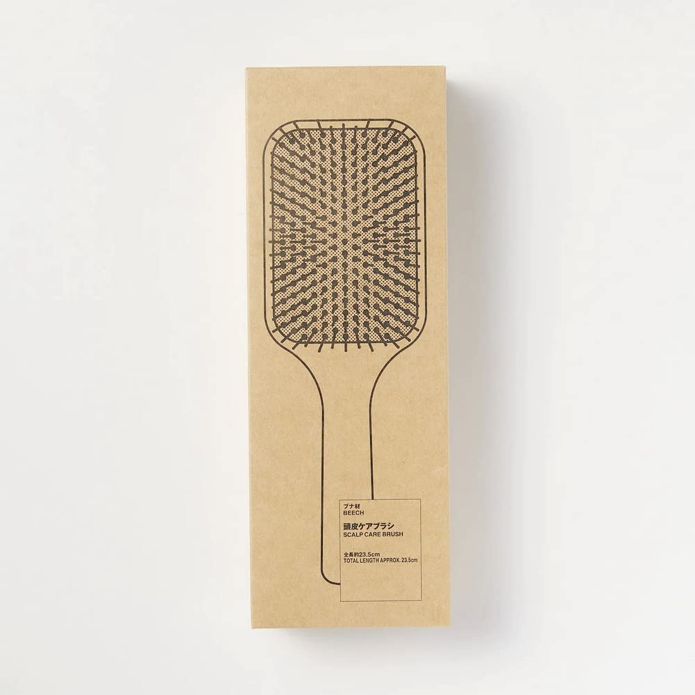 MUJI Beechwood Scalp Care Total Length 82575149 Brush, 23.5cm,