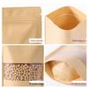 Kraft Paper Stand-Up Food Storage Bags with Frosted Window