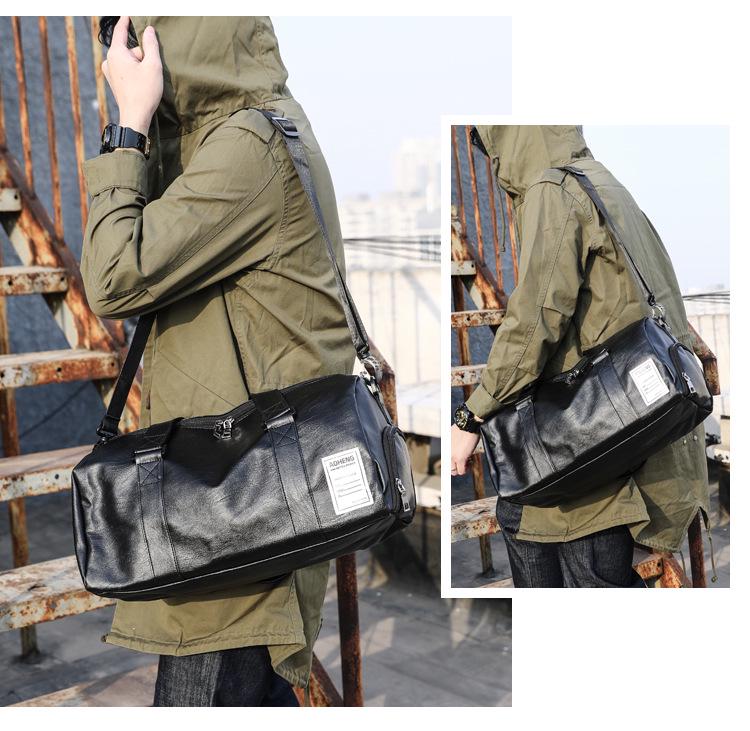 Унисекс спортивная сумка для фитнеса из искусственной кожи с разделением сухого/мокрого воздуха для путешествий на короткие расстояния