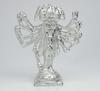 Metallic Silver Office Table Lord Panchmukhi Metal Decor Decorative Car Gift