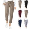 Women's Cotton Linen Pants,Summer Wide Leg Casual Loose Drawstring Palazzo Pants Trousers With Pockets
