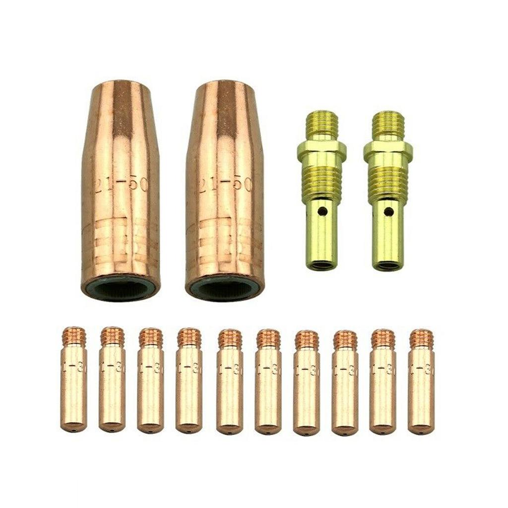 14Pcs MIG Welding Machine Accessories Kit 0.035'' Contact Tips Gases Nozzles Diffusers Replacement