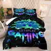 Gamepad Print Quilted Quilt Set, Soft and Comfortable Bedding Set, Perfect for Gamer Room Decor, Universal for All Seasons