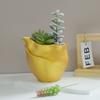 Resin Human Face Vase Aesthetic European Style Hydroponic Flower Holder Abstract Handicraft Flower Pot Office