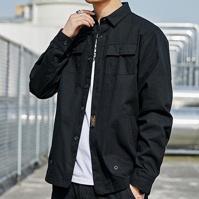 Рабочая рубашка Ins Модная мужская рубашка с длинными рукавами в гонконгском стиле, повседневная корейская версия, модная и красивая одежда без глажки, осень