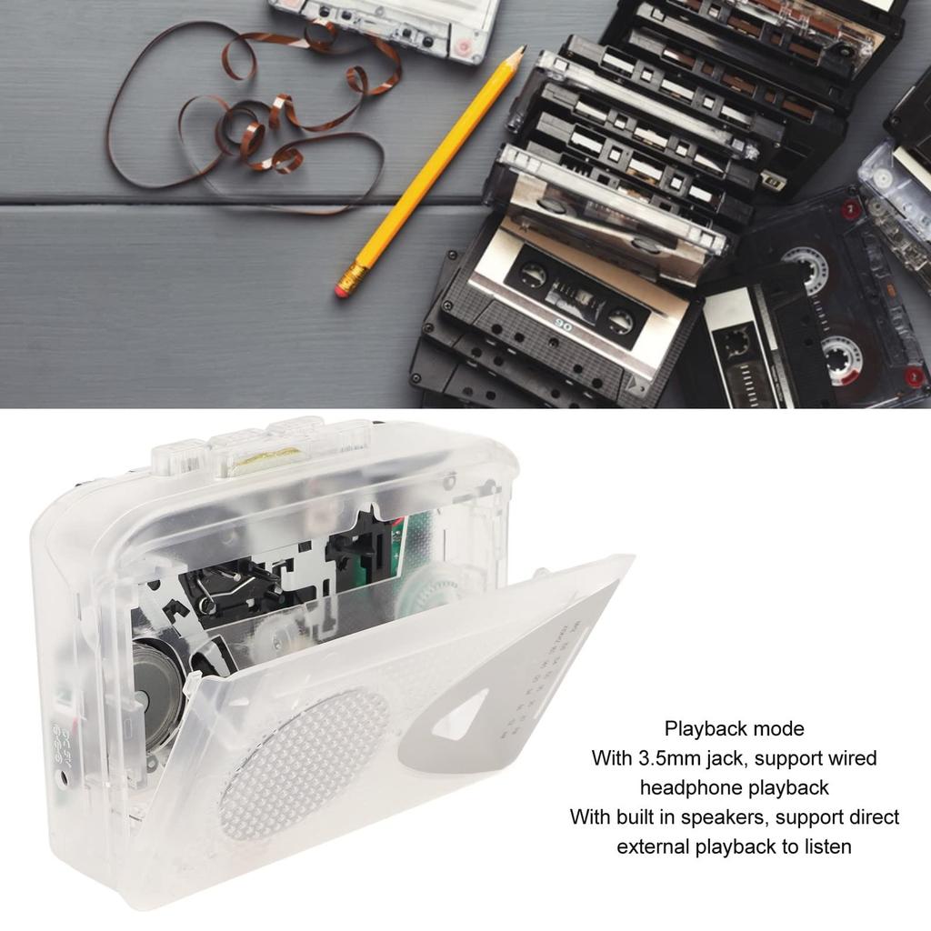 Portable Cassette Player, Tape Player with FM/AM Radio - Converts Tapes to MP3 Files, Supports Speaker and Headphone Playback, Cassette to MP3 Convert