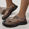 Men'S Casual Street Sandals Solid Color Round Toe Sandals Non-slip Design for Hiking, Outdoor Activities and Daily Wear