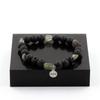 Green Rutile Quartz Bracelet from Brazil + 8 Mm Lava Beads