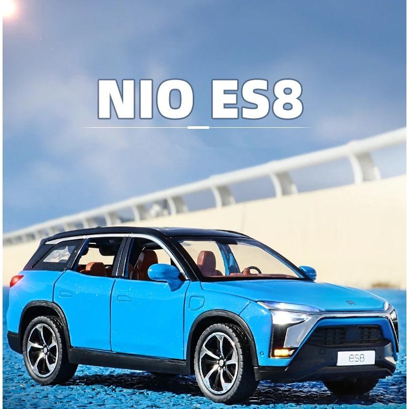 1/24 NIO ES8 внедорожник сплав новая энергия модель автомобиля литой металл игрушечный транспорт модель автомобиля высокая имитация звука и света детские подарки