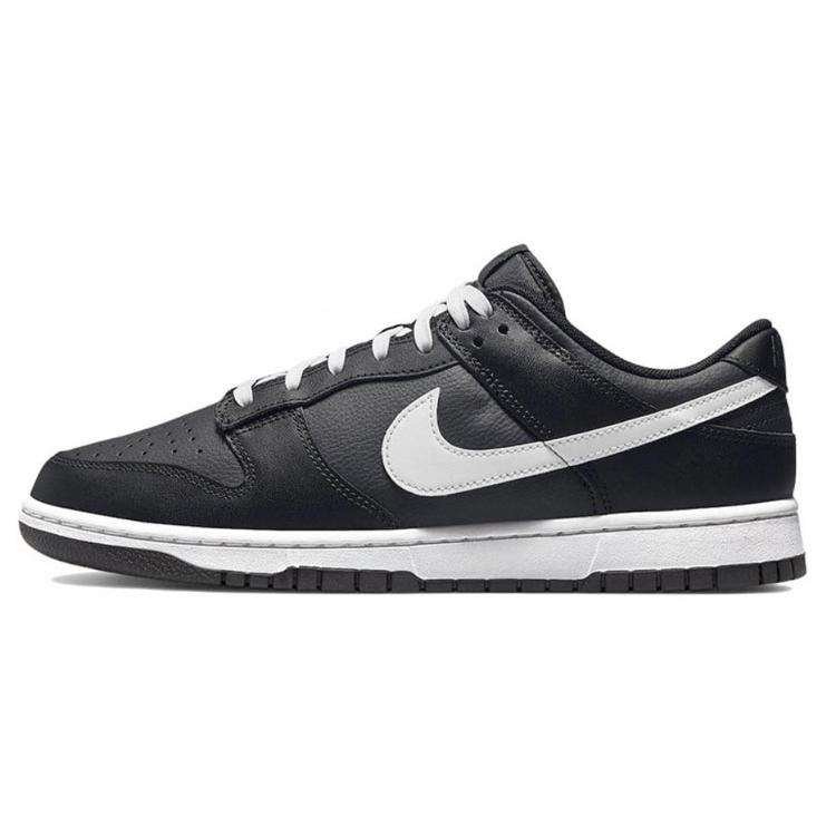 Nike Кроссовки Dunk Кожаные Нескользящие Износостойкие Низкие Скейтбордические Мужские Бежевые Белые Черные DD1391-100(КомандаМ-С-КОРОБКА)