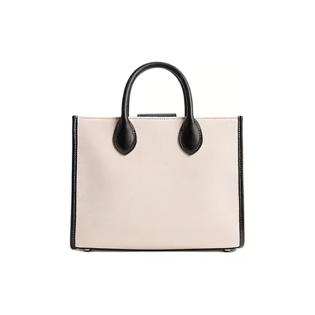 Coach Мини-сумка-тоут из белой и черной кожи для женщин, на каждый день