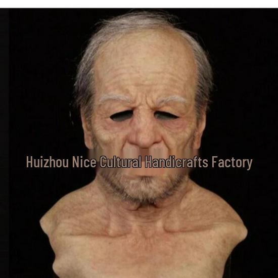 Crying Child Latex Mask with Wig - Handsome Guy Style Halloween Old Man and Young Person Face Mask