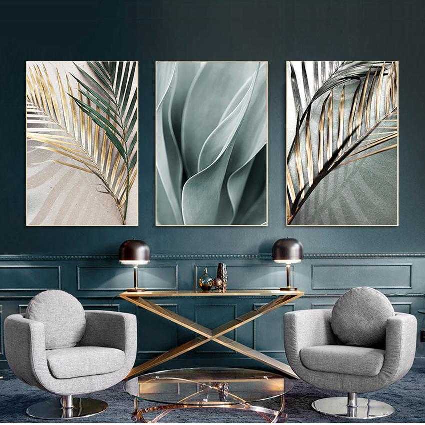 Пальмовые листья, растения, холст, живопись, алоэ, ботанические и печатные изображения, модульные стеновые панели для гостиной, предметы интерьера