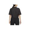 Nike Спортивная одежда Dri-FIT Tech Pack Однотонная тканая рубашка с короткими рукавами на молнии Женские топы Черный DV8241-010