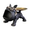 French Bulldog Figurine Key Storage Tray Big Mouth Sunglasses Dog Resin Statue Jewelry Trinket Keys Container Box Animal Desktop Decoration Ornament
