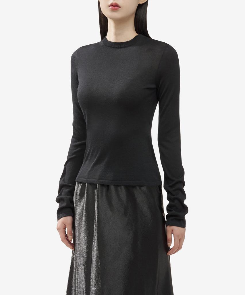 SAINT LAURENT Cashmere Wool Silk Blend Knit - Black / 766929Yapk21000