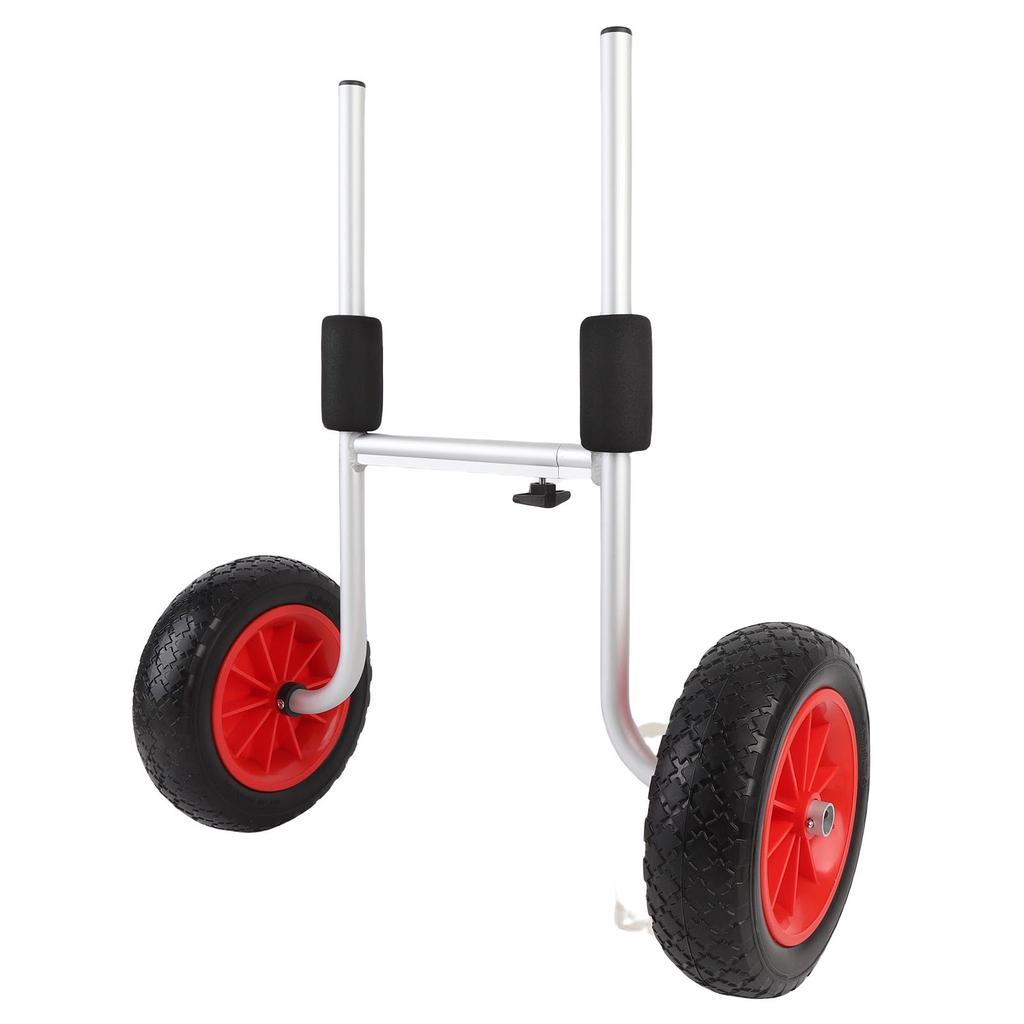 Kayak Cart with 10 Inch Solid Wheels Adjustable Width Heavy Duty Foldable Canoe Carrier Boat Trailer Transport