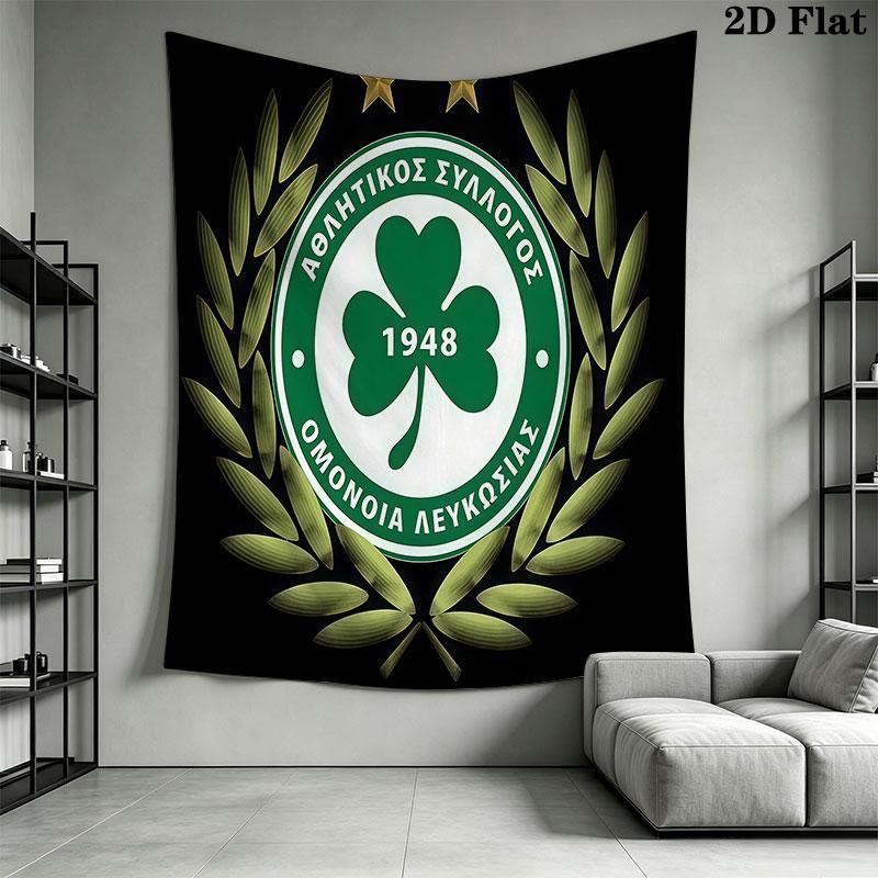 AC Omonia logo Wall Hanging Printed Fabric Blanket Decorative Tapestries for Bedroom Living Room Home Decor