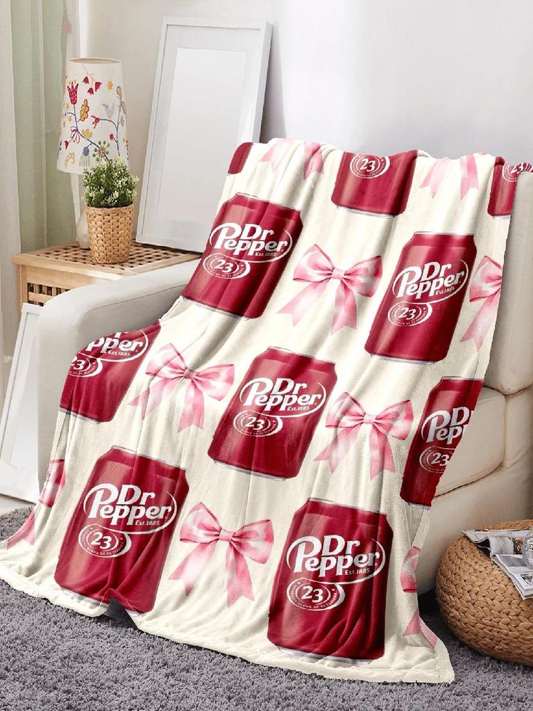 Плед Dr Pepper Ультрамягкий Идеально подходит для дивана-кровати Офиса Путешествий Машинная стирка Идеальный Подарок