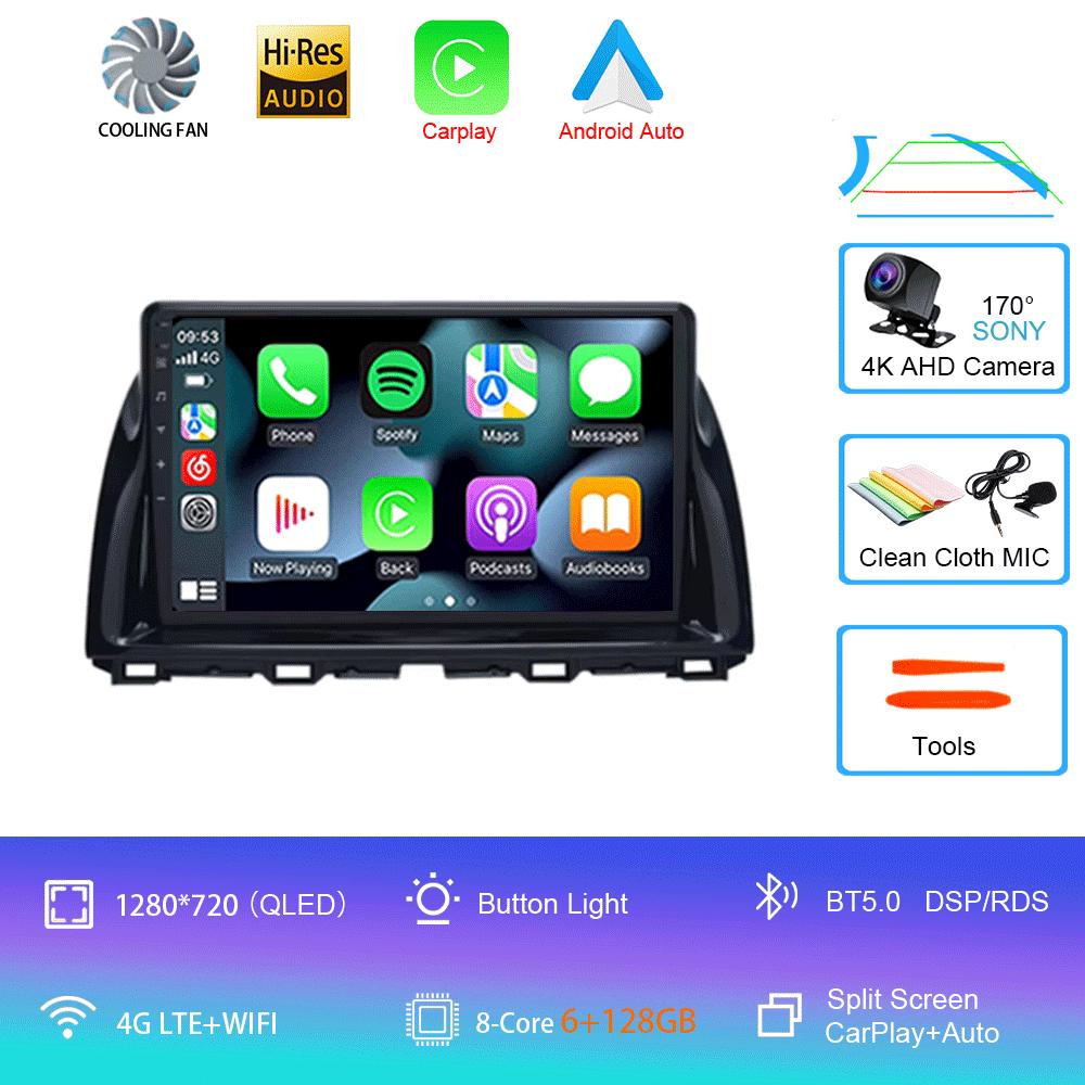 Android 14 мультимедийный проигрыватель 2 DIN для Mazda CX5 CX-5 CX 5 2012 2013 2014 2015 автомобильное радио WIFI+4G головное устройство GPS Carplay Auto DSP