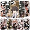 Постер 'Bungo Stray Dogs' Аниме Чехол для телефона Для iPhone 16 17 Air 15 14 Pro Max 16E Чехол для телефона 13 Mini 12 11 7 SE 8 Печать Patt
