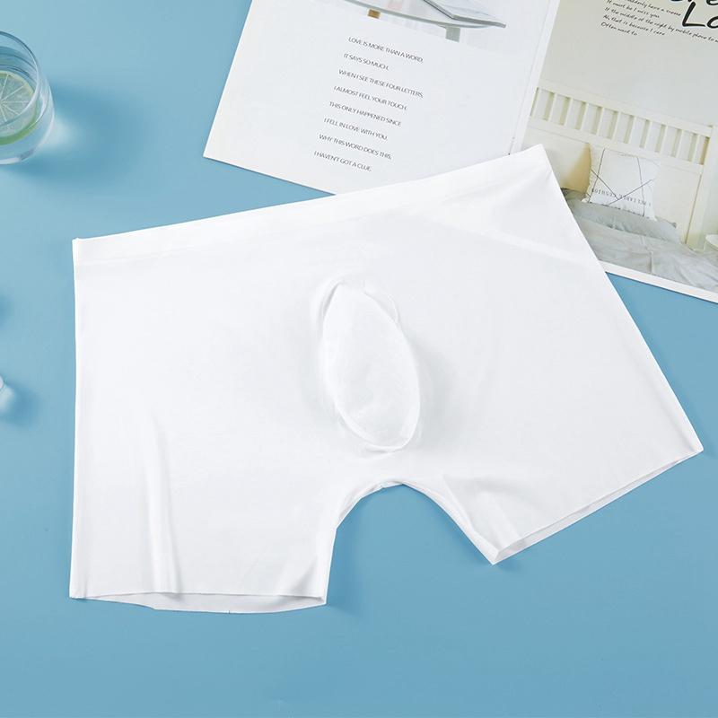 Сексуальное летнее мужское прозрачное нижнее белье из ледяного шелка, цельные бесшовные мужские шорты-боксеры, ультратонкие